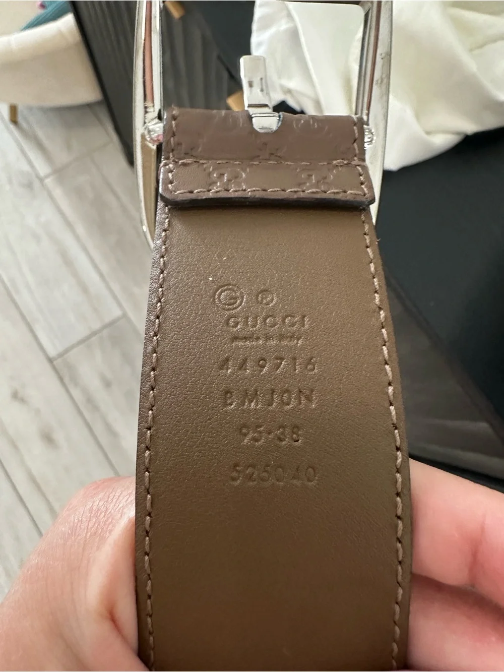 Gucci Brown Leather Embossed Penny Loafers